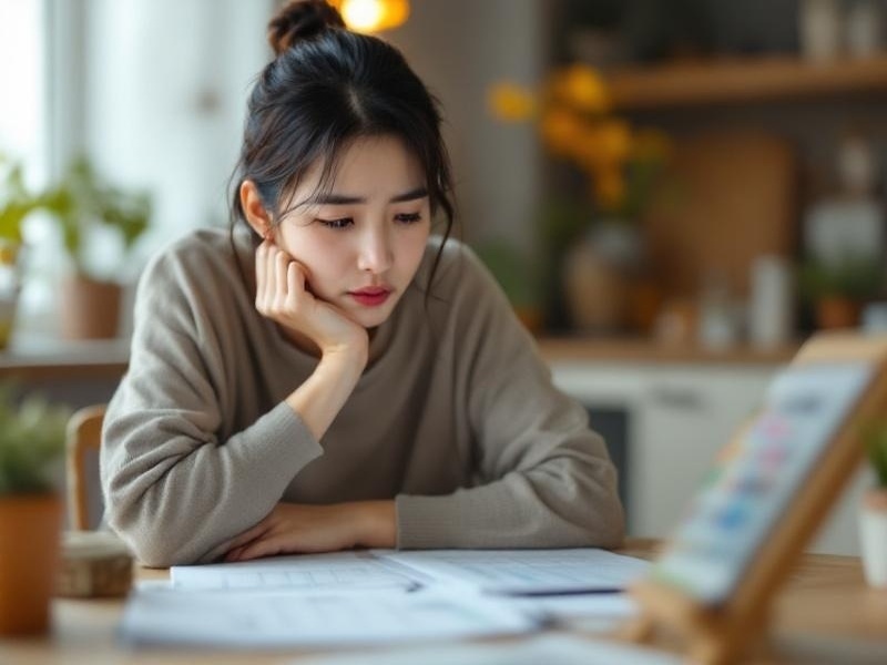 カレンダーを見ながら悩む親