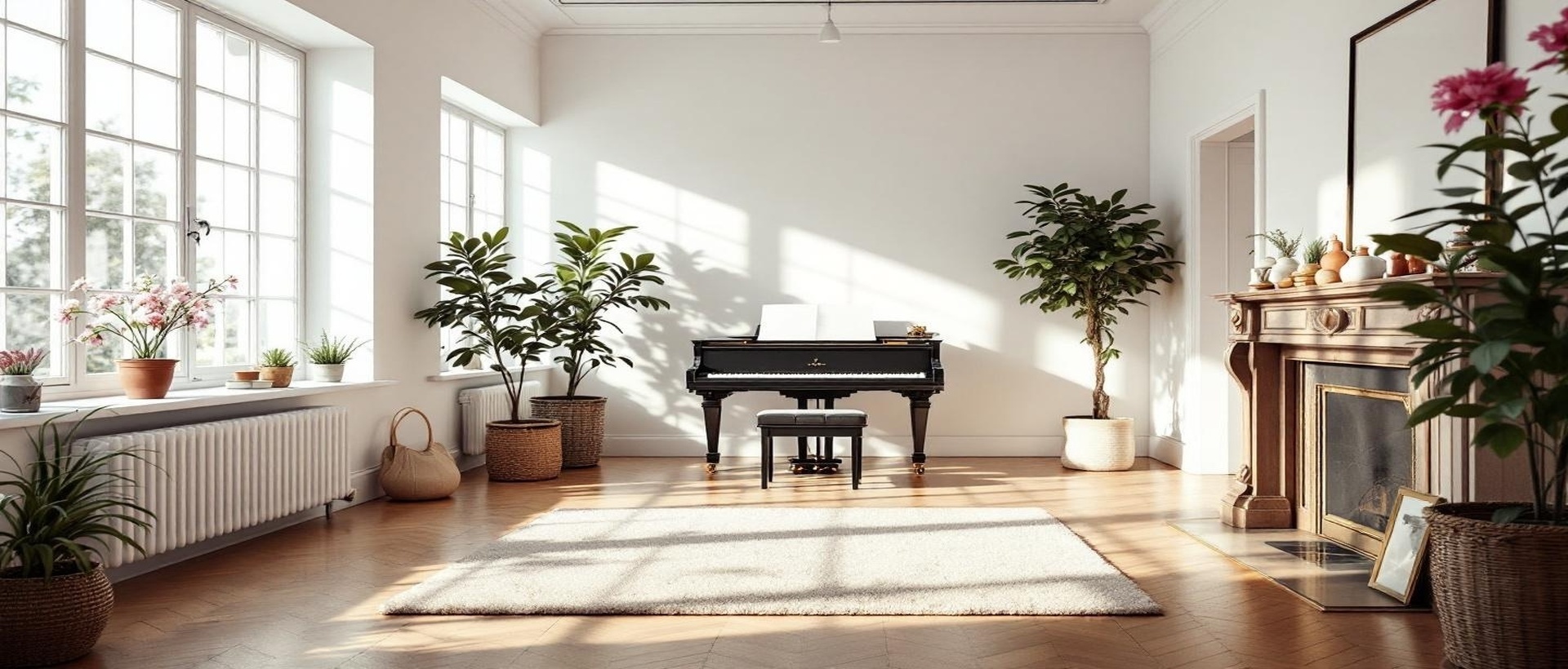 明るく心地よいピアノ教室の全景